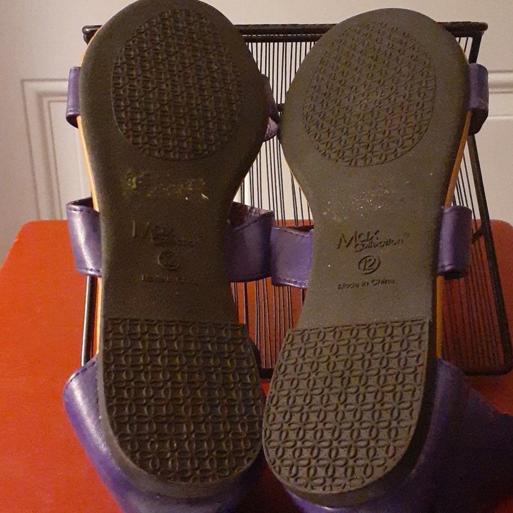 Max Collection faux leather purple gladiator sandals Size 12 - Picture 10 of 10